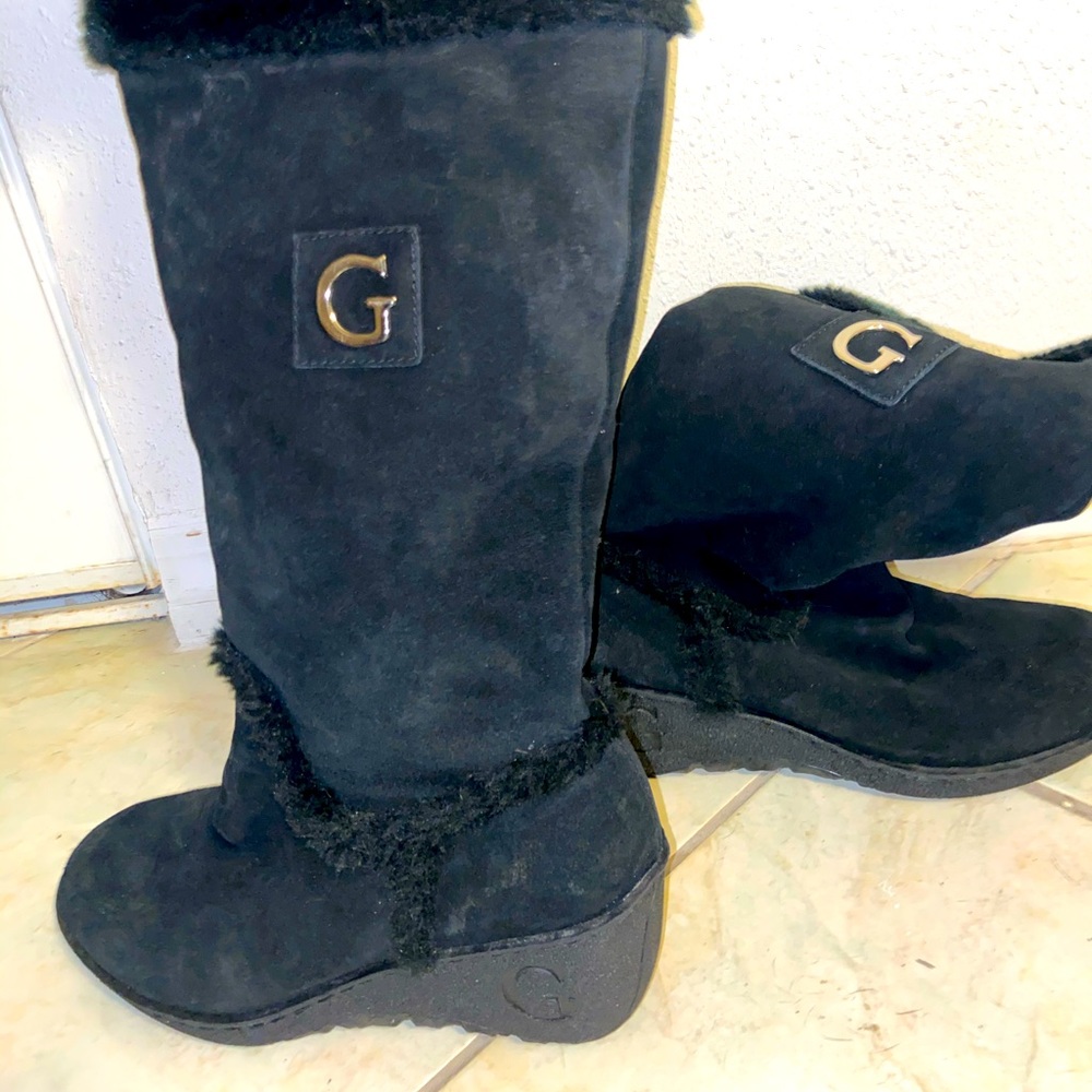 Guess wedge boots with fur